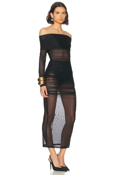 Dolce & Gabbana Off The Shoulder Midi Dress | Thumbnail 2 Dolce & Gabbana Off The Shoulder Midi Dress | Thumbnail 2
