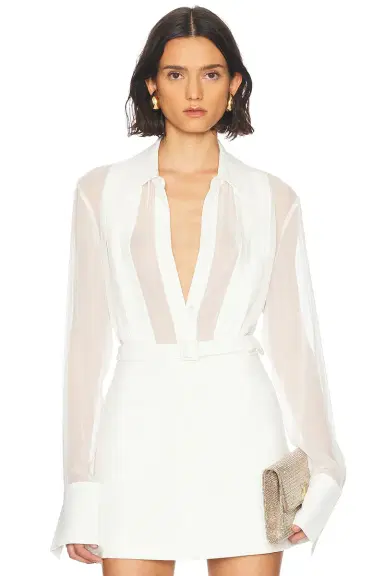 SANS FAFF Meghan Panelled Silk Blouse | Thumbnail 1