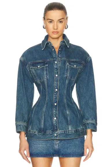 Wardrobe.NYC Denim Contour Jacket | Thumbnail 1 Wardrobe.NYC Denim Contour Jacket | Thumbnail 1