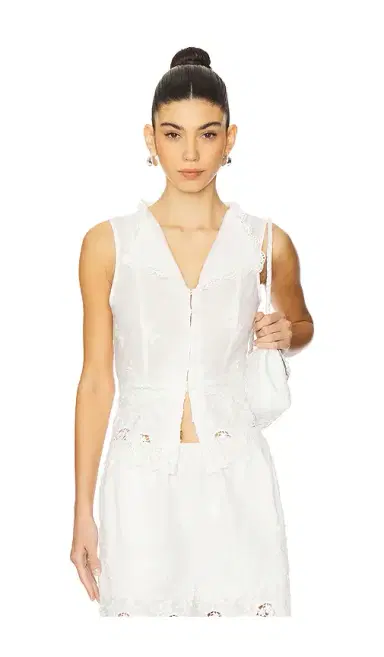 WeWoreWhat Lace Button Up Top | Thumbnail 1