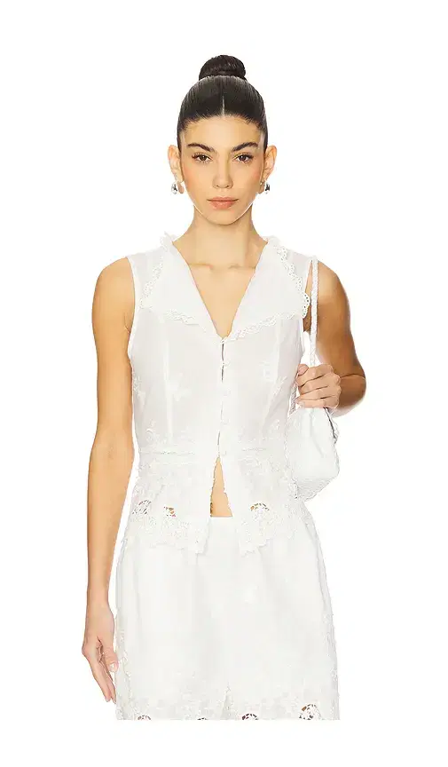 WeWoreWhat Lace Button Up Top