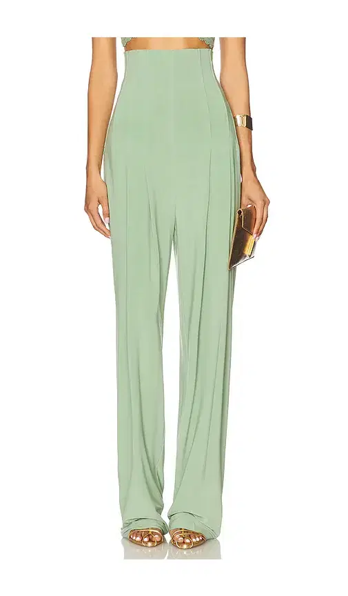 Norma Kamali High Waist Tailored Pleat Pant