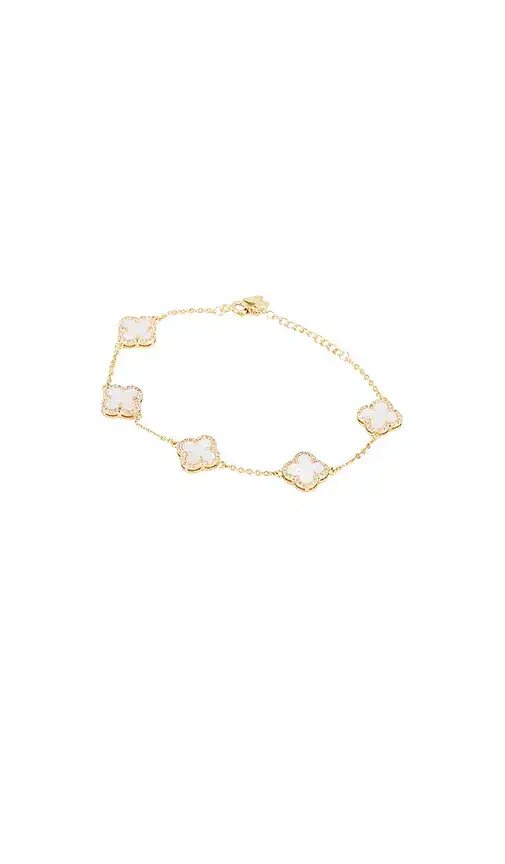 By Adina Eden Mini Multi Pave Outlined Colored Clover Bracelet