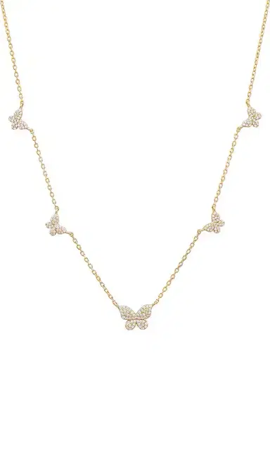By Adina Eden Pave 5 Butterfly Necklace | Thumbnail 2 By Adina Eden Pave 5 Butterfly Necklace | Thumbnail 2