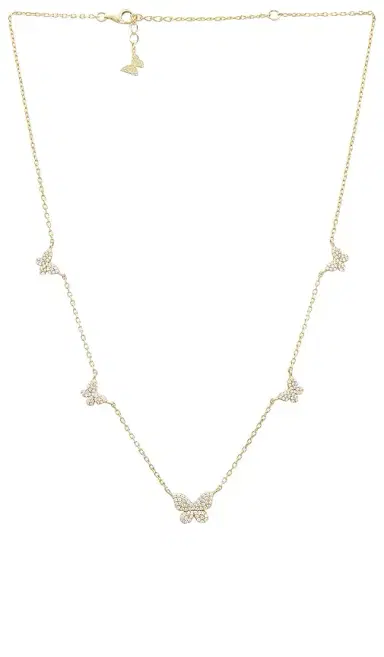 By Adina Eden Pave 5 Butterfly Necklace | Thumbnail 1 By Adina Eden Pave 5 Butterfly Necklace | Thumbnail 1