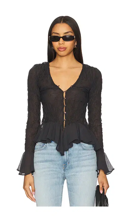 Free People Elias Smocked Blouse