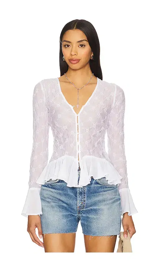 Free People Elias Smocked Blouse