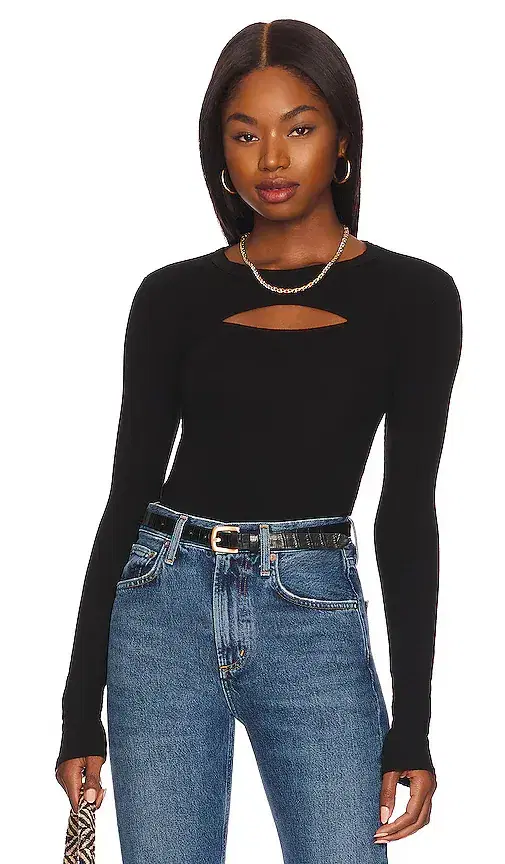Silk Knit Cutout Crew
