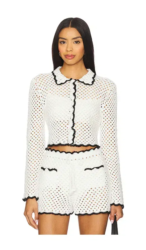 Stone Cold Fox x REVOLVE Holly Hand Crochet Collared Shirt