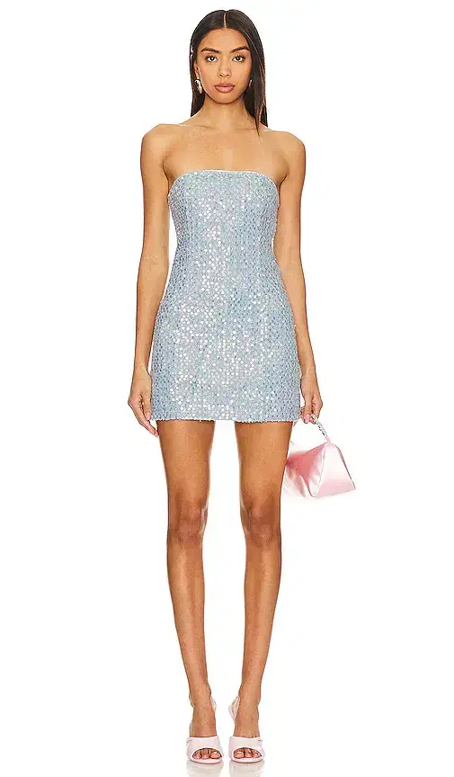 superdown Claudia Sequin Denim Dress