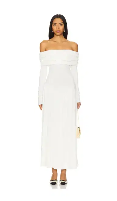 WeWoreWhat Off Shoulder Ruched Midi Dress | Thumbnail 1