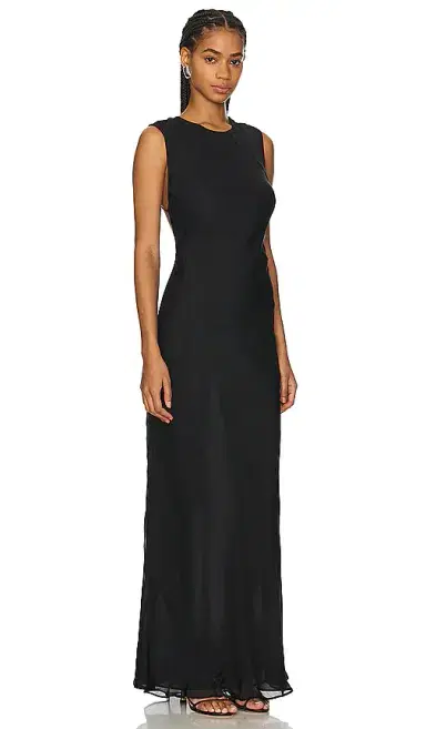St. Agni Pinstripe Silk Maxi Dress | Thumbnail 2