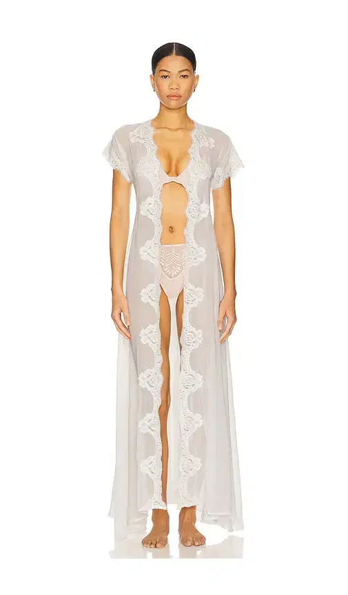 homebodii Farrah Long Lace Robe