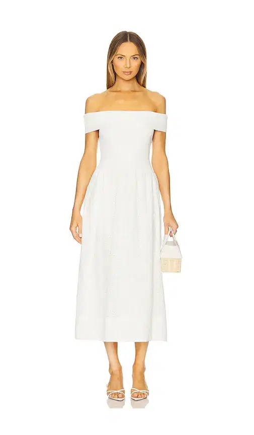 ASTR the Label Mixed Media Off Shoulder Dress