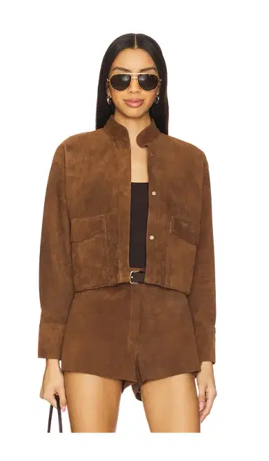 ZUT x REVOLVE Cropped Hair-on Cowhide Leather Jacket | Thumbnail 1