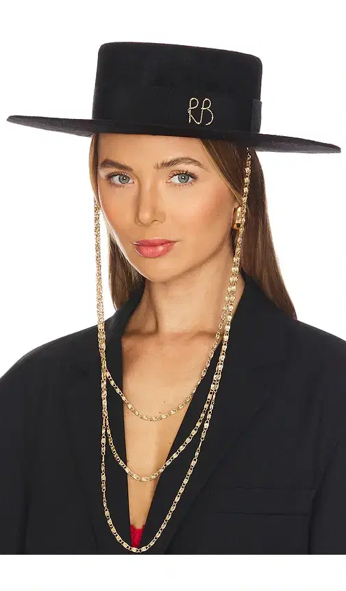 Monogram-embellished Canotier Hat