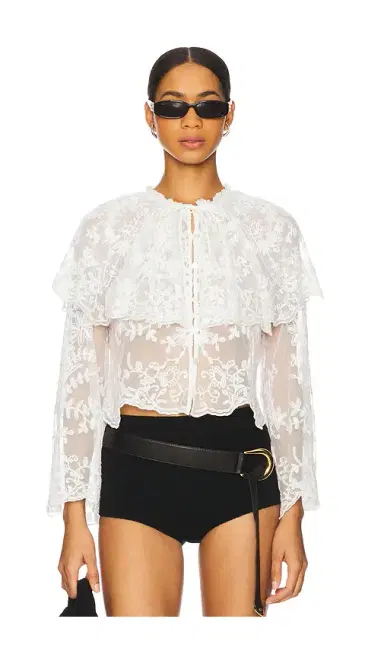 Sea Marja Embroidery Capelet Blouse | Thumbnail 1 Sea Marja Embroidery Capelet Blouse | Thumbnail 1