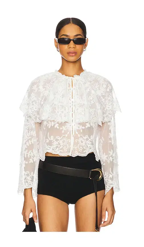 Marja Embroidery Capelet Blouse