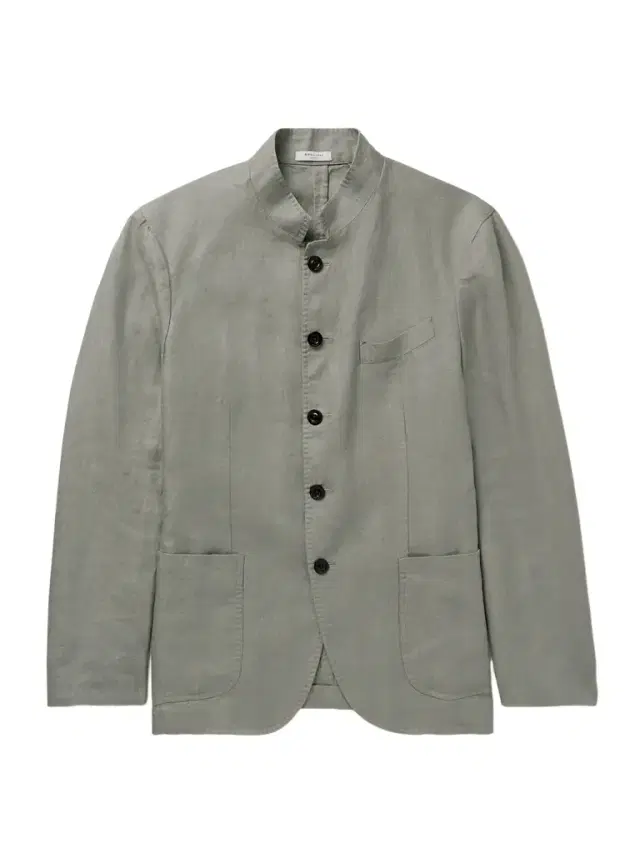 Slim-Fit Nehru-Collar Herringbone Linen Jacket - Men