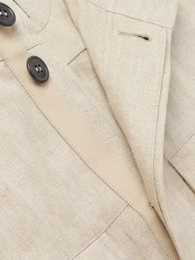 Zegna Leather-Trimmed Linen Overshirt - Men | Thumbnail 5