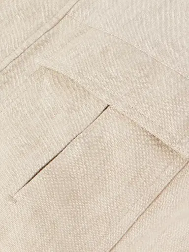 Zegna Leather-Trimmed Linen Overshirt - Men | Thumbnail 6
