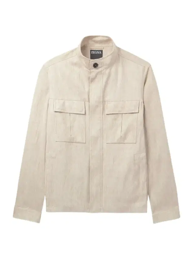 Leather-Trimmed Linen Overshirt - Men
