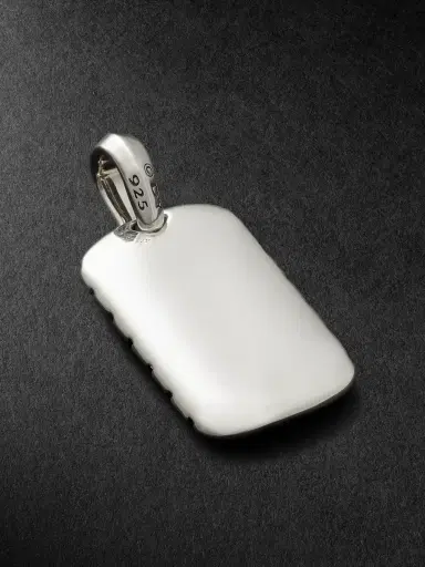 David Yurman Chevron Tag Sterling Silver Diamond Pendant - Men | Thumbnail 3