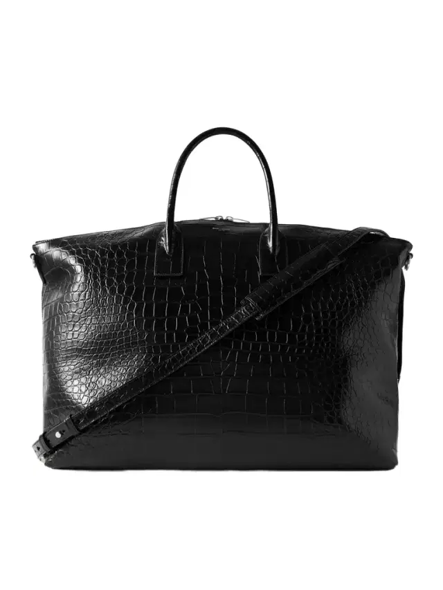 Giant Croc-Effect Leather Weekend Bag - Men