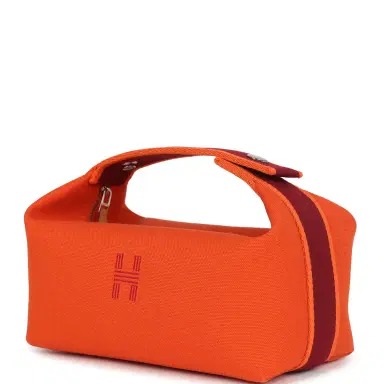 HERMÈS Hermes Bride A Brac Carre Case PM Feu Canvas Palladium Hardware | Thumbnail 5 HERMÈS Hermes Bride A Brac Carre Case PM Feu Canvas Palladium Hardware | Thumbnail 5