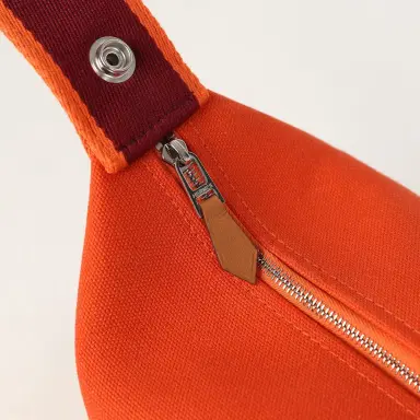 HERMÈS Hermes Bride A Brac Carre Case PM Feu Canvas Palladium Hardware | Thumbnail 8 HERMÈS Hermes Bride A Brac Carre Case PM Feu Canvas Palladium Hardware | Thumbnail 8