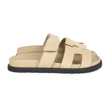 HERMÈS Hermes Chypre Techno Sandals Beige Lin Suede Palladium Hardware 35 EU | Thumbnail 4