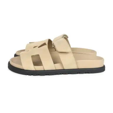 HERMÈS Hermes Chypre Techno Sandals Beige Lin Suede Palladium Hardware 35 EU | Thumbnail 5