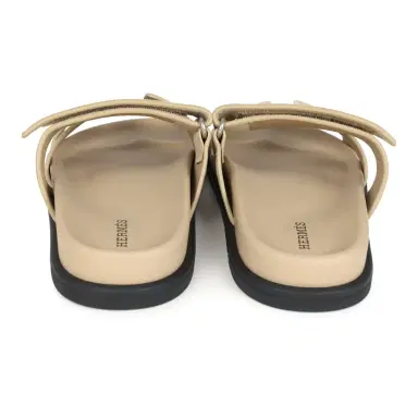 HERMÈS Hermes Chypre Techno Sandals Beige Lin Suede Palladium Hardware 35 EU | Thumbnail 6