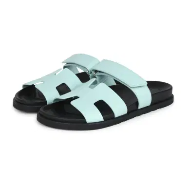 HERMÈS Hermes Chypre Techno Sandals Bleu Cristaux Epsom Palladium Hardware | Thumbnail 1 HERMÈS Hermes Chypre Techno Sandals Bleu Cristaux Epsom Palladium Hardware | Thumbnail 1