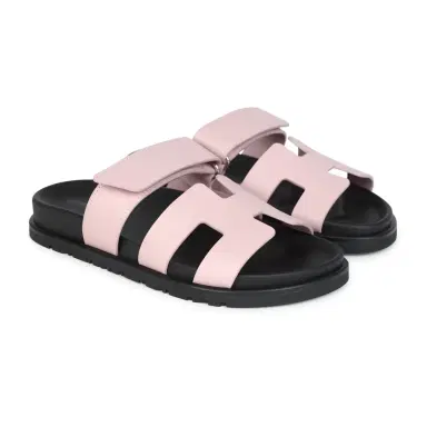 HERMÈS Hermes Chypre Techno Sandals Rose Cancan Calfskin Palladium Hardware 35 EU | Thumbnail 3