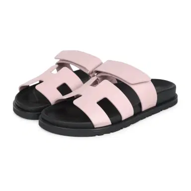 HERMÈS Hermes Chypre Techno Sandals Rose Cancan Calfskin Palladium Hardware 35 EU | Thumbnail 1