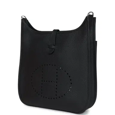 HERMÈS Hermes Evelyne III PM Black Clemence Palladium Hardware | Thumbnail 3 HERMÈS Hermes Evelyne III PM Black Clemence Palladium Hardware | Thumbnail 3