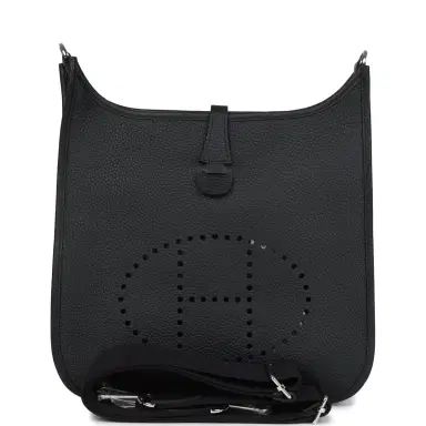 HERMÈS Hermes Evelyne III PM Black Clemence Palladium Hardware | Thumbnail 1 HERMÈS Hermes Evelyne III PM Black Clemence Palladium Hardware | Thumbnail 1