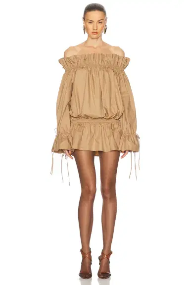 Saint Laurent Off The Shoulder Mini Dress | Thumbnail 1