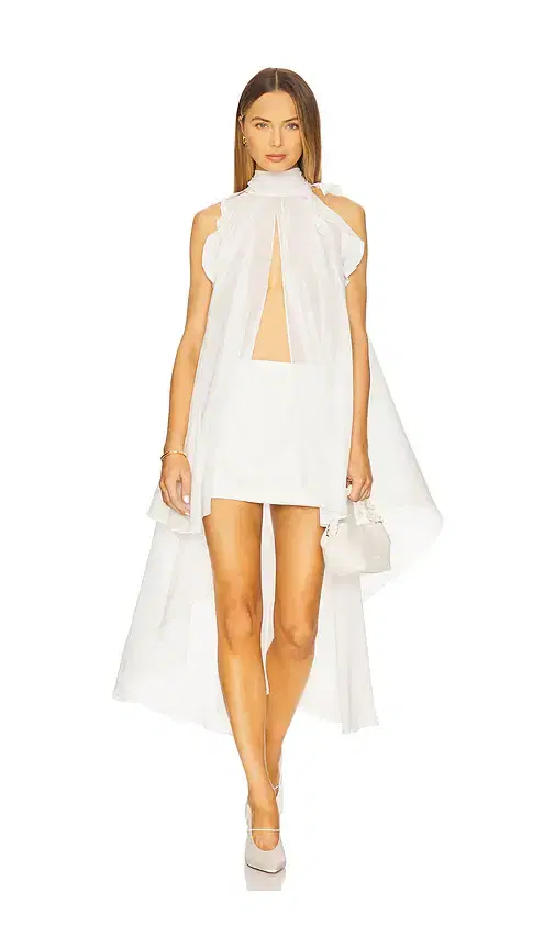 LA FUORI Silk Gathered Halter Top