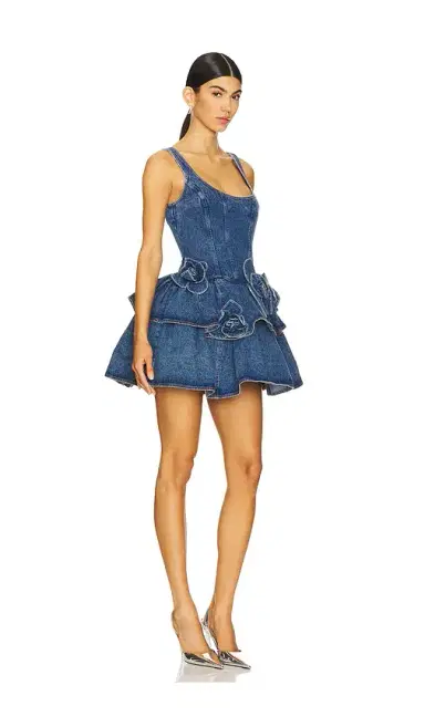 Aknvas Devyn Saxe Blue Denim Ruffle Dress | Thumbnail 2