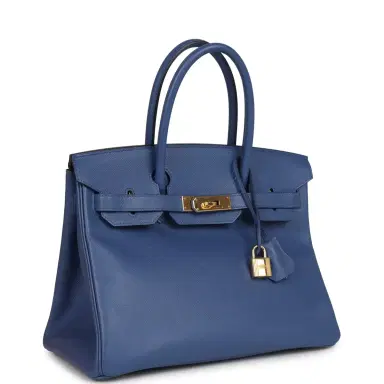 HERMÈS Pre-owned Hermes Birkin 30 Bleu Brighton Epsom Gold Hardware | Thumbnail 2