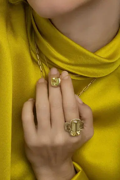 GOSHWARA Lemon Quartz Manhattan Necklace | Thumbnail 2