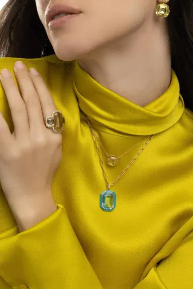 GOSHWARA Lemon Quartz Manhattan Necklace | Thumbnail 3