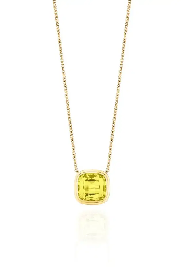 GOSHWARA Lemon Quartz Manhattan Necklace