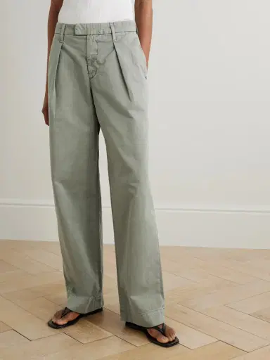 SLVRLAKE Pleated Cotton Wide-leg Pants | Thumbnail 3 SLVRLAKE Pleated Cotton Wide-leg Pants | Thumbnail 3