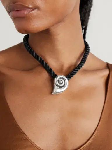 Sophie Buhai Nautilus Silver And Rope Necklace | Thumbnail 2 Sophie Buhai Nautilus Silver And Rope Necklace | Thumbnail 2