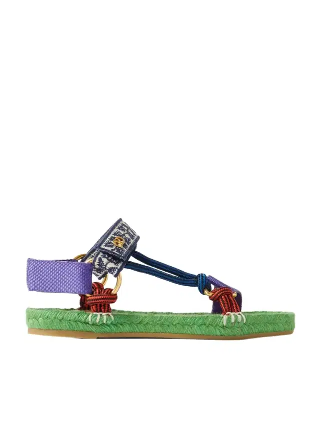 Grosgrain, Cord And Jacquard Espadrille Sandals