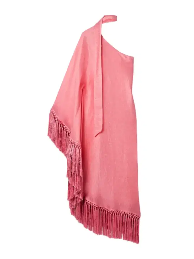 Arno One-sleeve Fringed Linen-blend Gown
