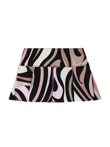 PUCCI Marmo Silk-trimmed Pleated Printed Cotton-blend Gabardine Mini Skirt | Thumbnail 1 PUCCI Marmo Silk-trimmed Pleated Printed Cotton-blend Gabardine Mini Skirt | Thumbnail 1